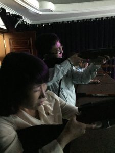 Ju and Sol Gyong showing off their skills