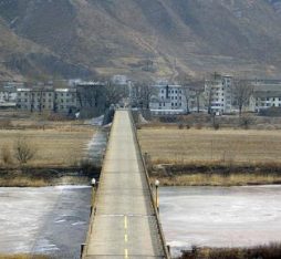 The china-north korea border at Tumen, leading into the city of Namyang