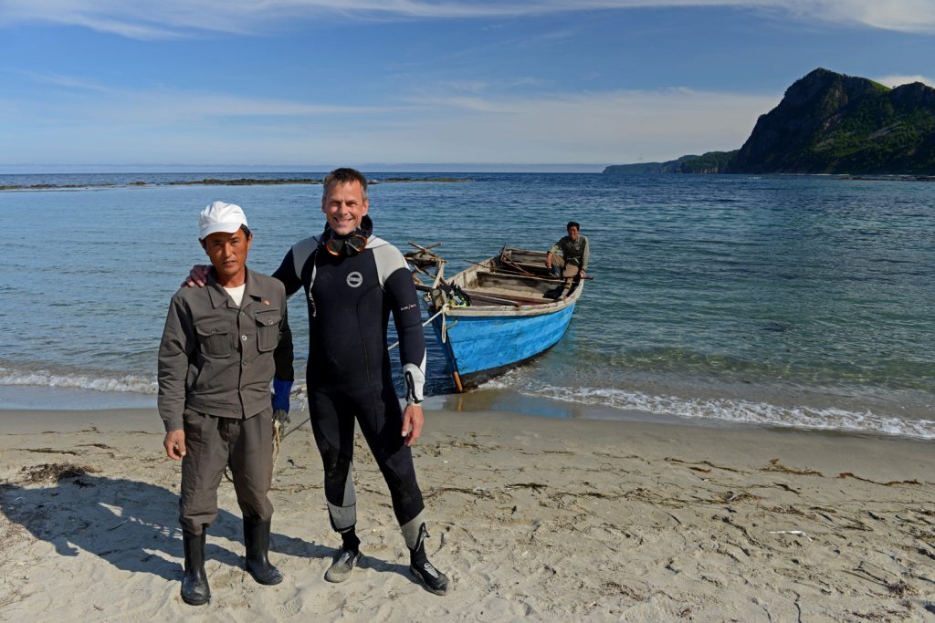 A scuba diver near Rason, North Korea