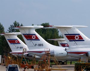 Three Air Koryo planes on the tarmac.