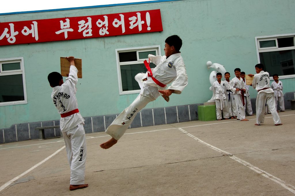 Young North Korean Taekwondo students in Rason, DPRK
