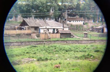 Views on North Korea from binoculars