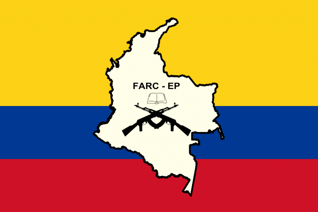 Flag of FARC, fighting so that Colombia can be part of which countries are communist oriented.
