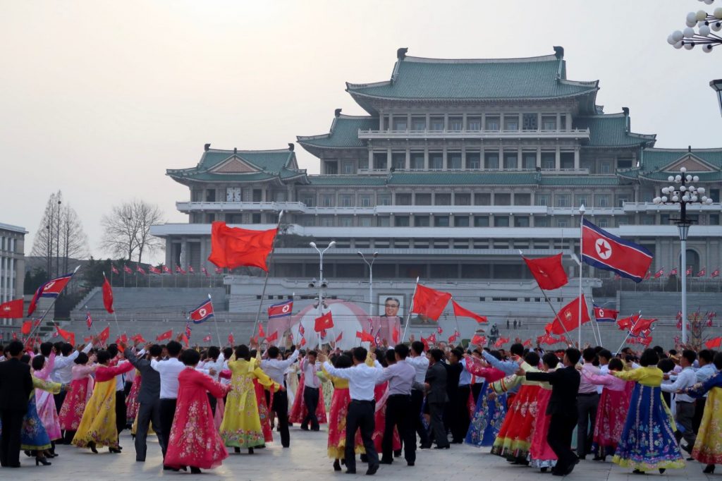 A performance taking place on Kim Il Sung square