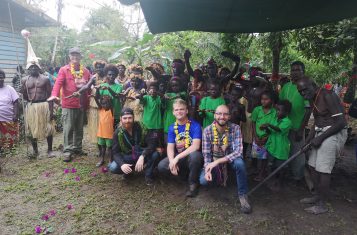 Group photo with the locals in Bougainville