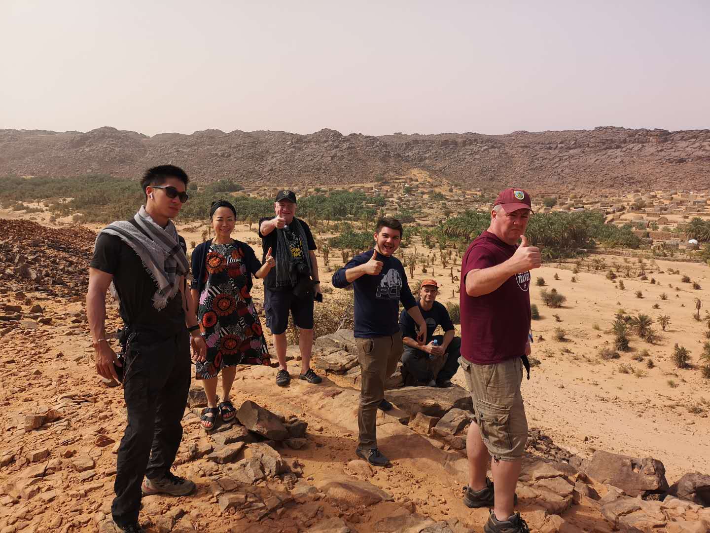 Our group enjoying the view of the White Valley Desert in Mauritania