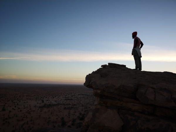 Standing on a rock in Dogon country, Mali