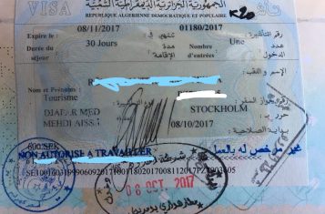 visa for algeria