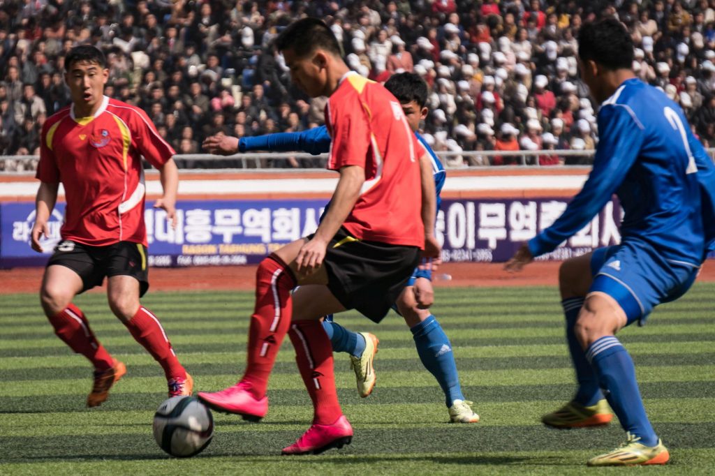 A football match in the May Day Stadium