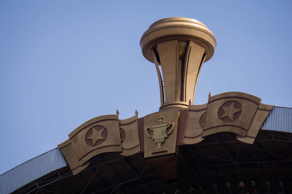 The torch of the Rungrado May Day Stadium in Pyongyang