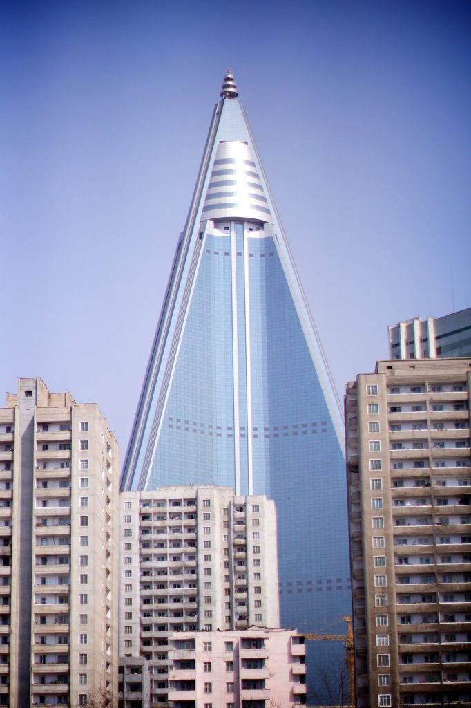 The Ryugyong hotel or hotel of doom of Pyongyang