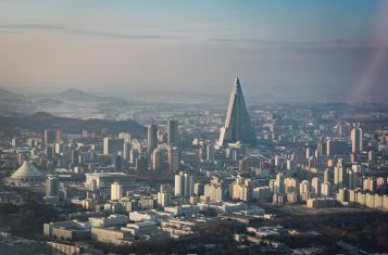 The Ryugyong hotel as seen from Pyongyang Skyline