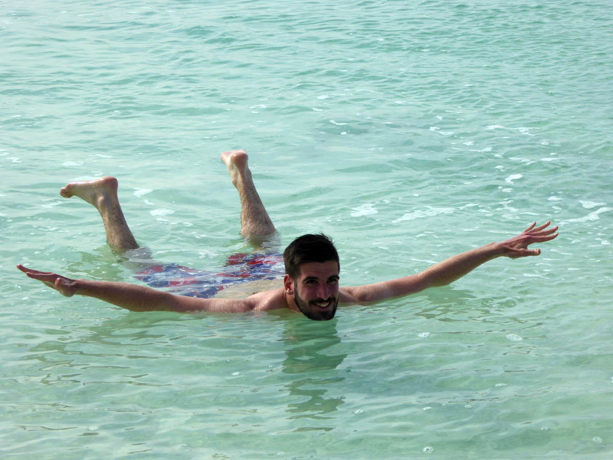 Floating in the Dead Sea