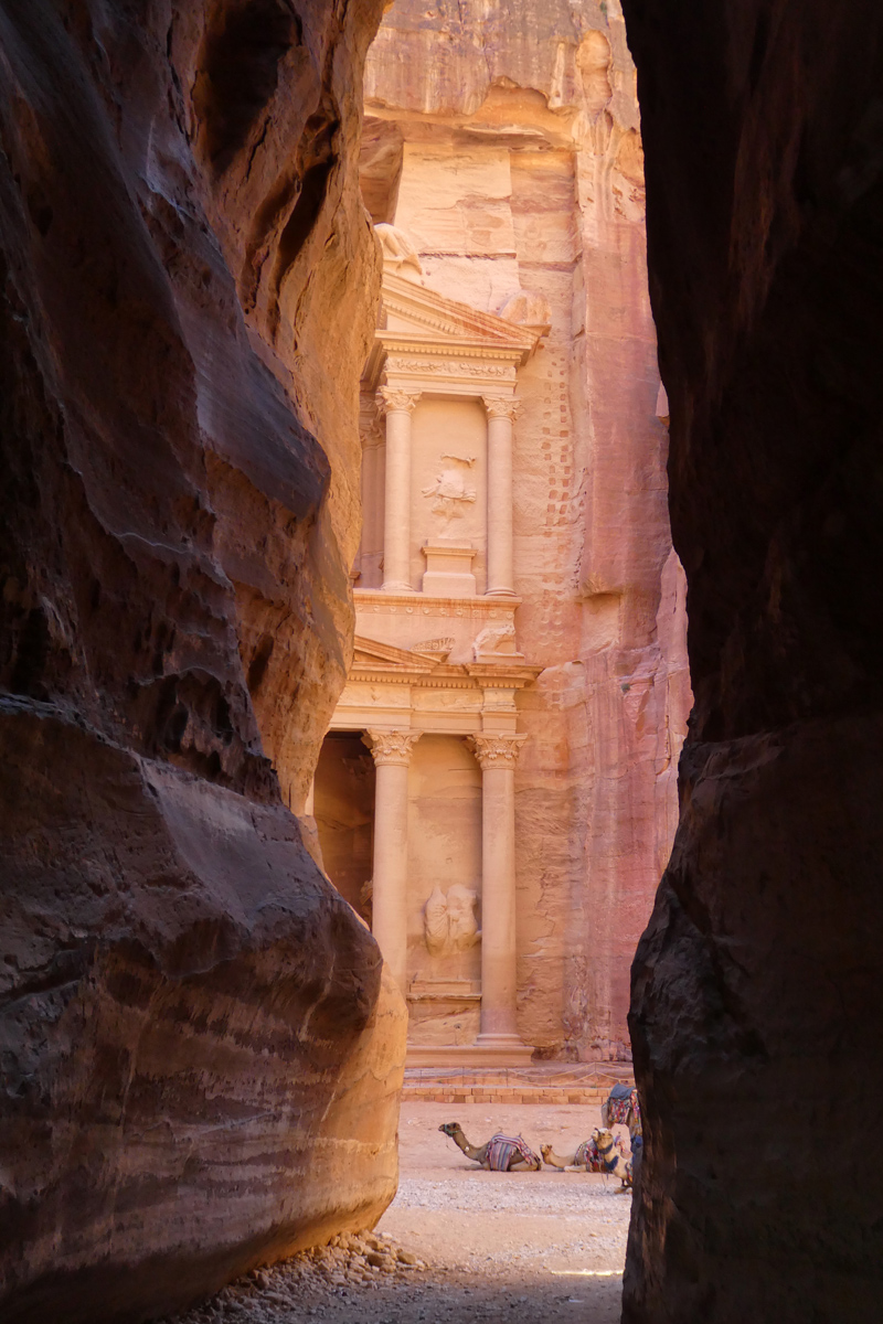 Petra treasury from the Siq
