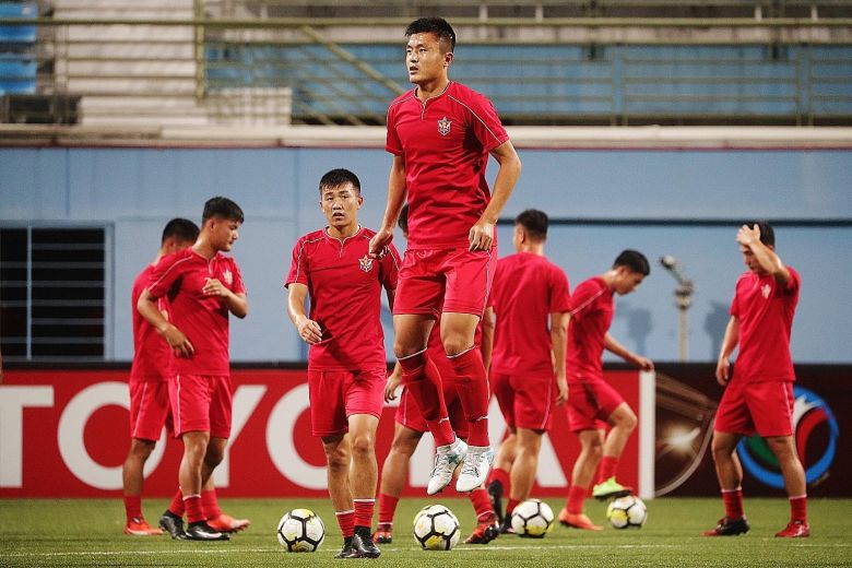 April 25, the football team from North Korea playing for the AFC