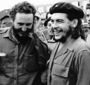 Che Guevara and Fidel Castro during the Cuban Revolution. 