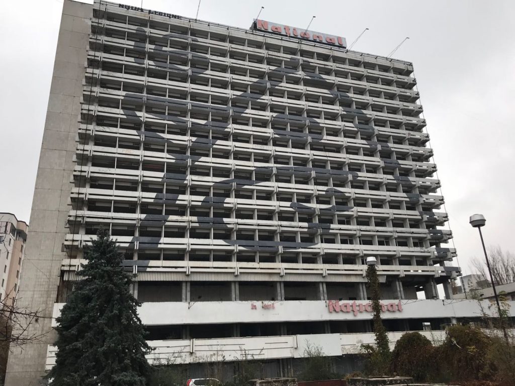 The abandoned Hotel National in Chisinau, Moldova.