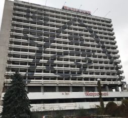 The abandoned Hotel National in Chisinau, Moldova.