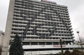 The abandoned Hotel National in Chisinau, Moldova.