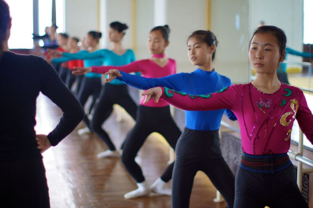 Ballet dancers at the Mangyongdae School Children's Palace