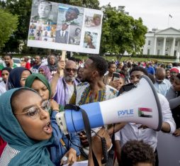 Sudan military coup: protesters on the streets of Khartoum.