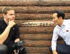 Making a North Korea documentary: Justin Martell with his North Korean guide.