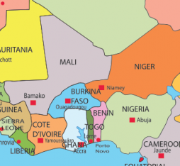 A map of ECOWAS member countries