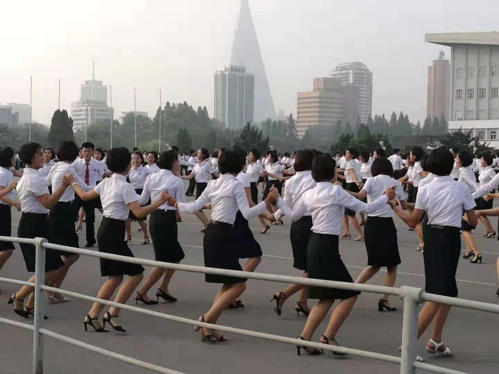 Pyongyang Korean Language Study Tour Mass Dance practice