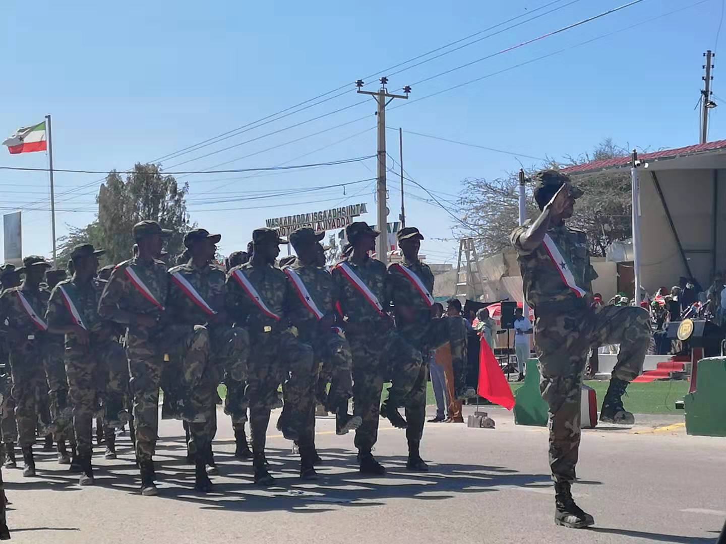 Infantry walking during Somaliland Independence Day Parade