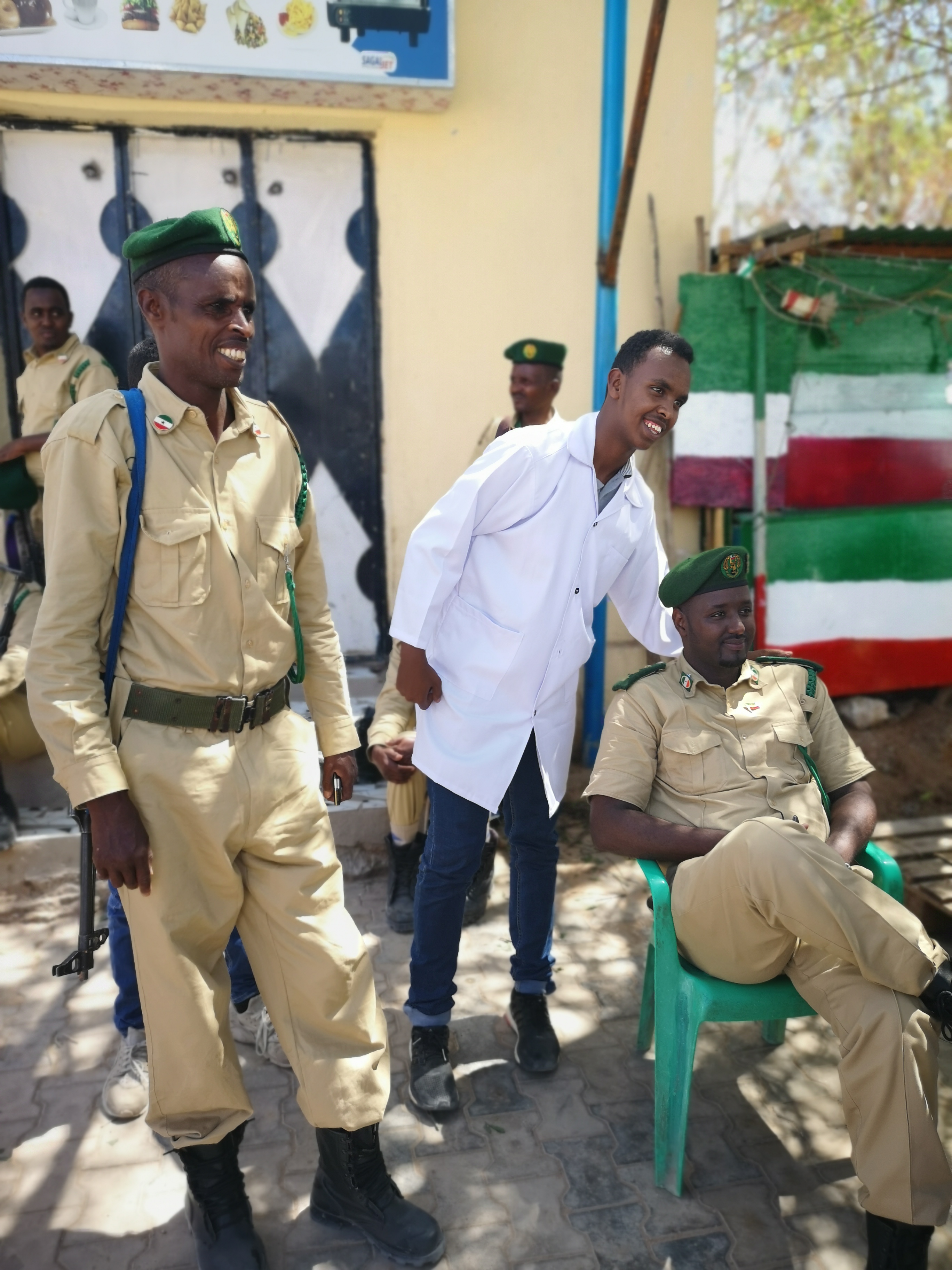 Soldiers resting during the Somaliland Independence Day Parade