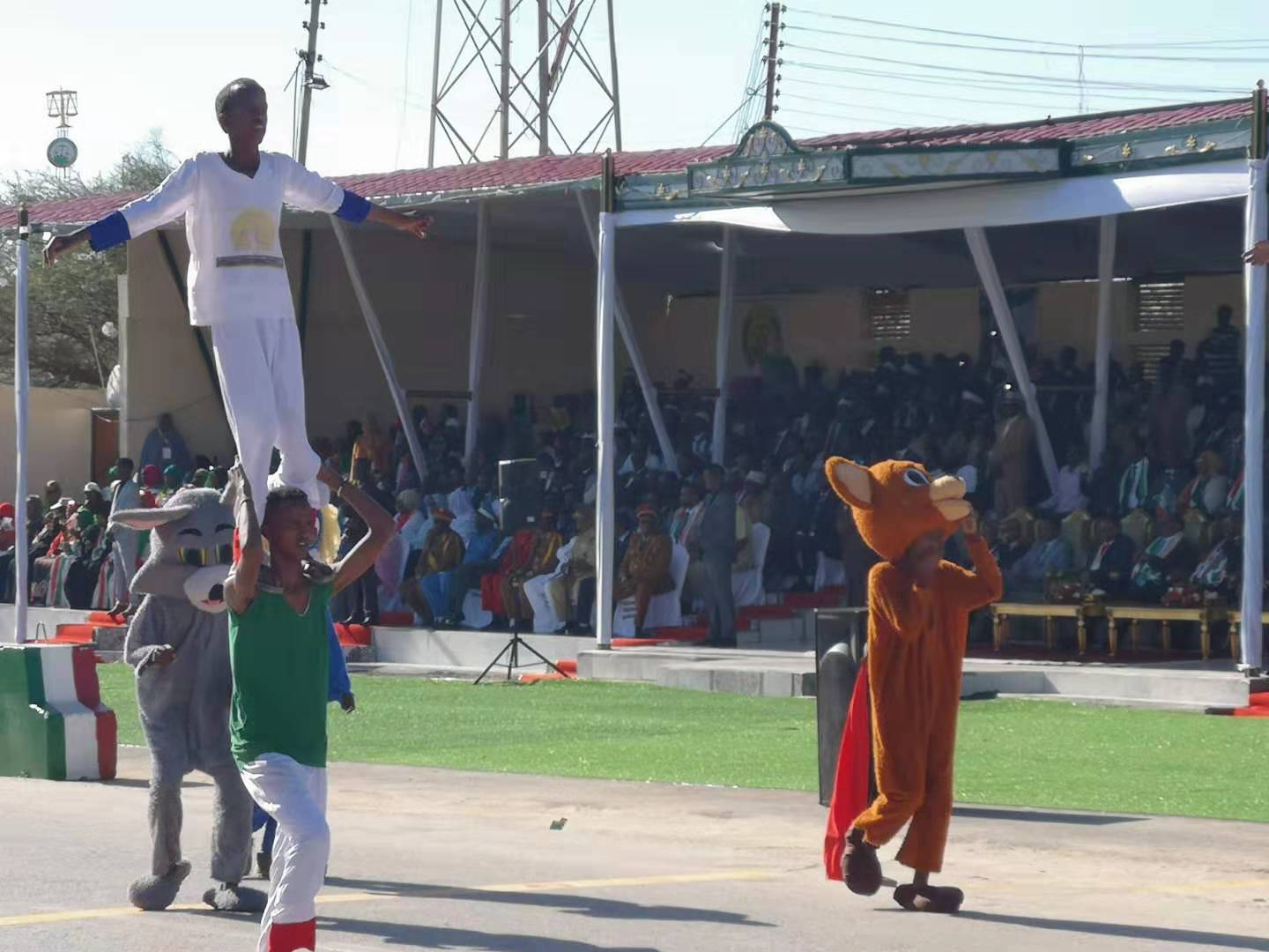 Acrobats in the Somaliland Independence Day Parade