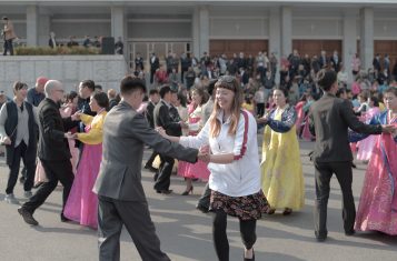 One of many north korean customs, mass dancing