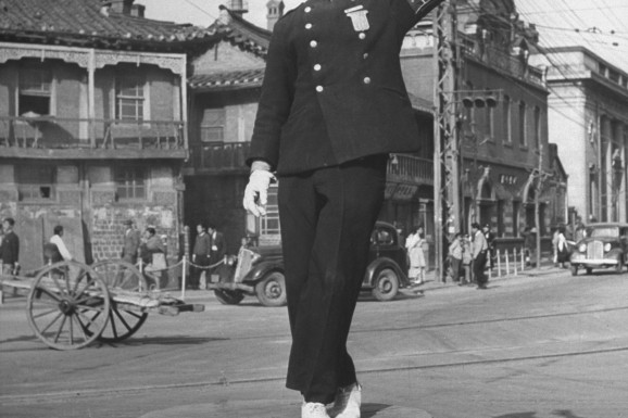 photo of korea before the war: Pyongyang Traffic Cop