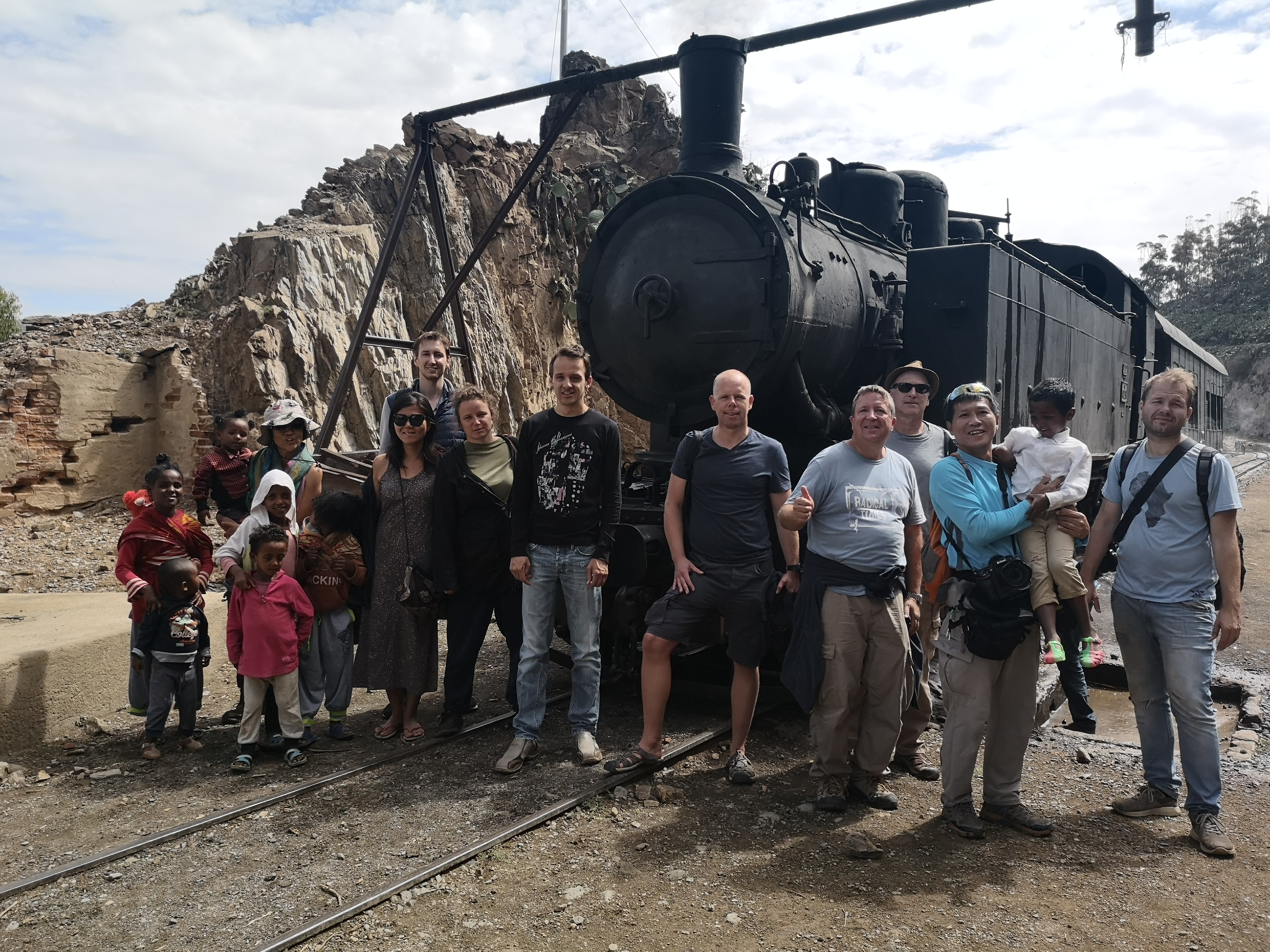 Our group in front of the steam train of Eritrea