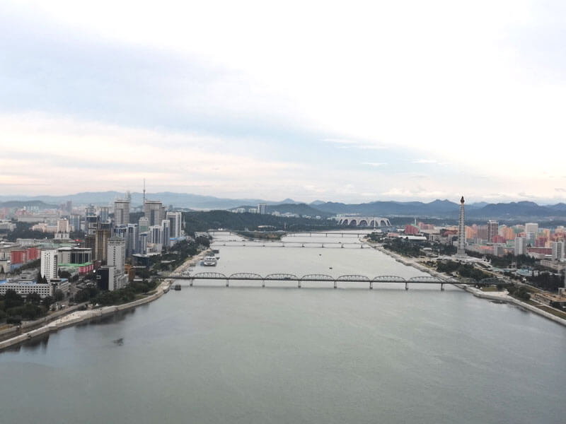   view of the taedong river, pyongyang, capital of north korea