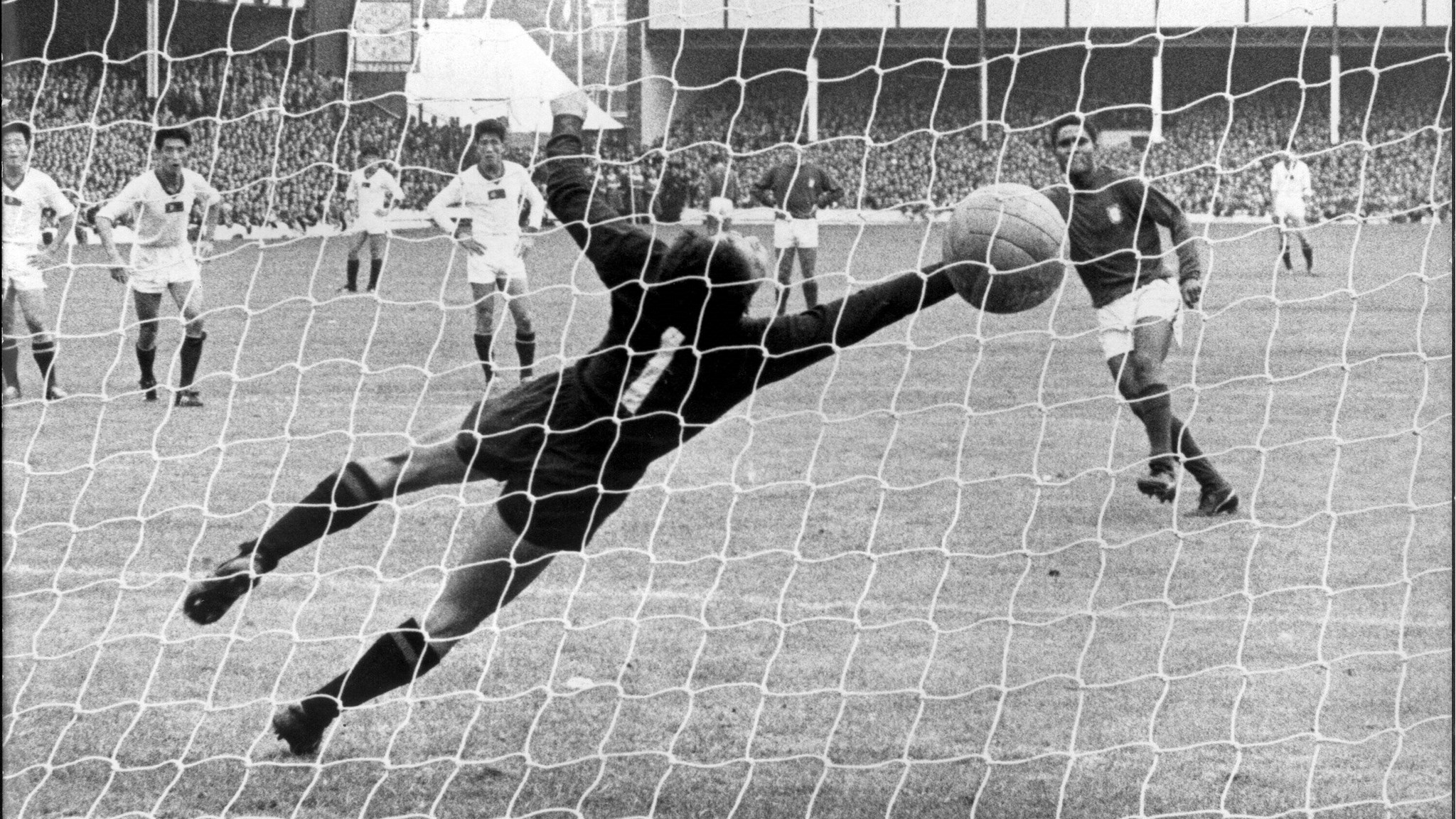 Pak Doo Ik makes himself one of the biggest North Korean celebrities in history by scoring against Italy in the 1966 World Cup. 