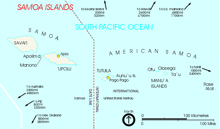 Samoa and American Samoa: a country divided. 