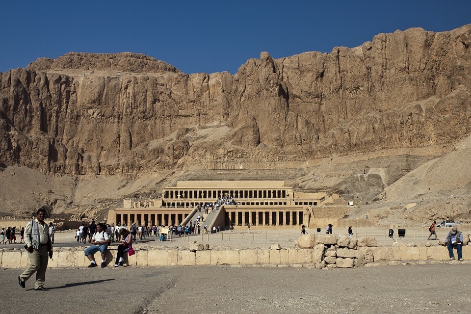 Tourists enjoy the Valley of the Kings on a typically sunny day. 