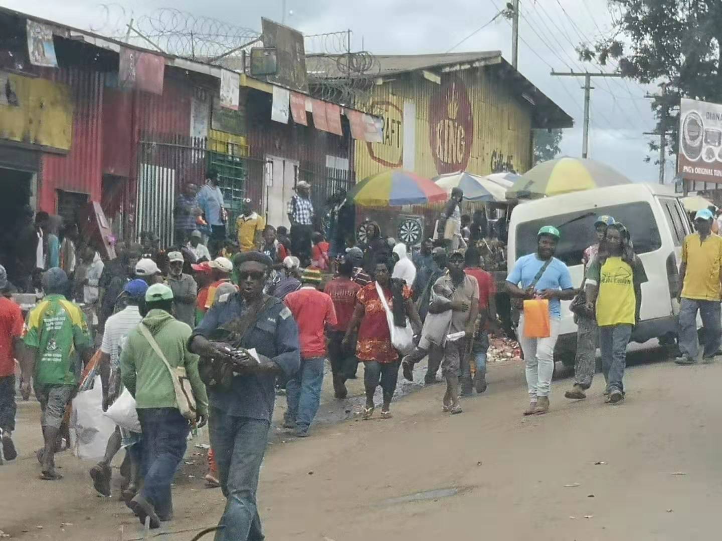 People walking in Goroka Show, Papua New Guinea