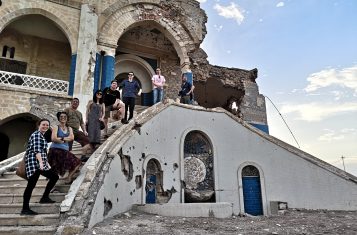 Our group in front of the ruins of a palace in Massawa, Eritrea