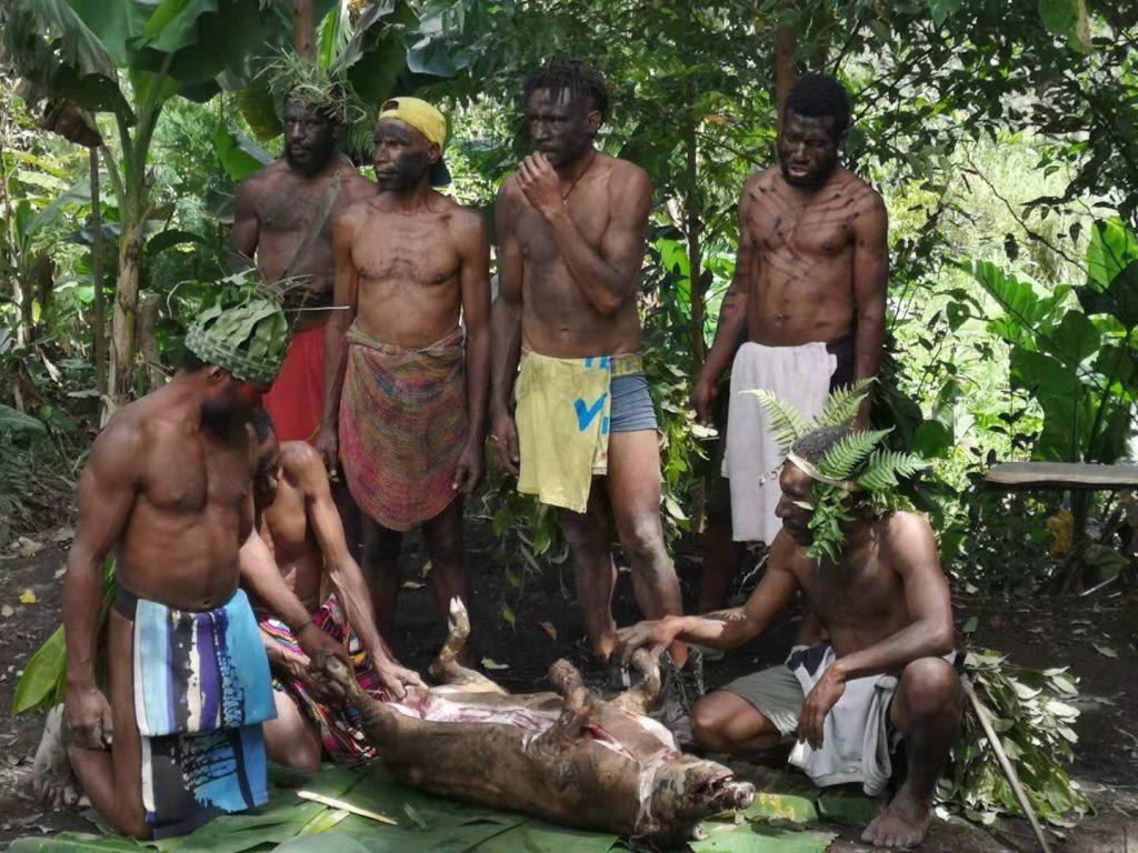 Pig Mumu prepared in Mont Hagen