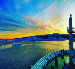 A stunning sunset image of Greenland