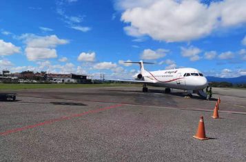 Air Niugini's plane landed in Honiara, Solomon Island