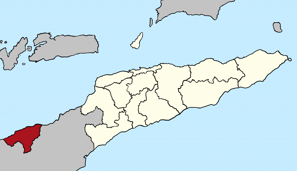 Map of East Timor (including Oecusse exclave)