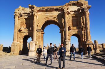 our group in front of the gate of Trajan