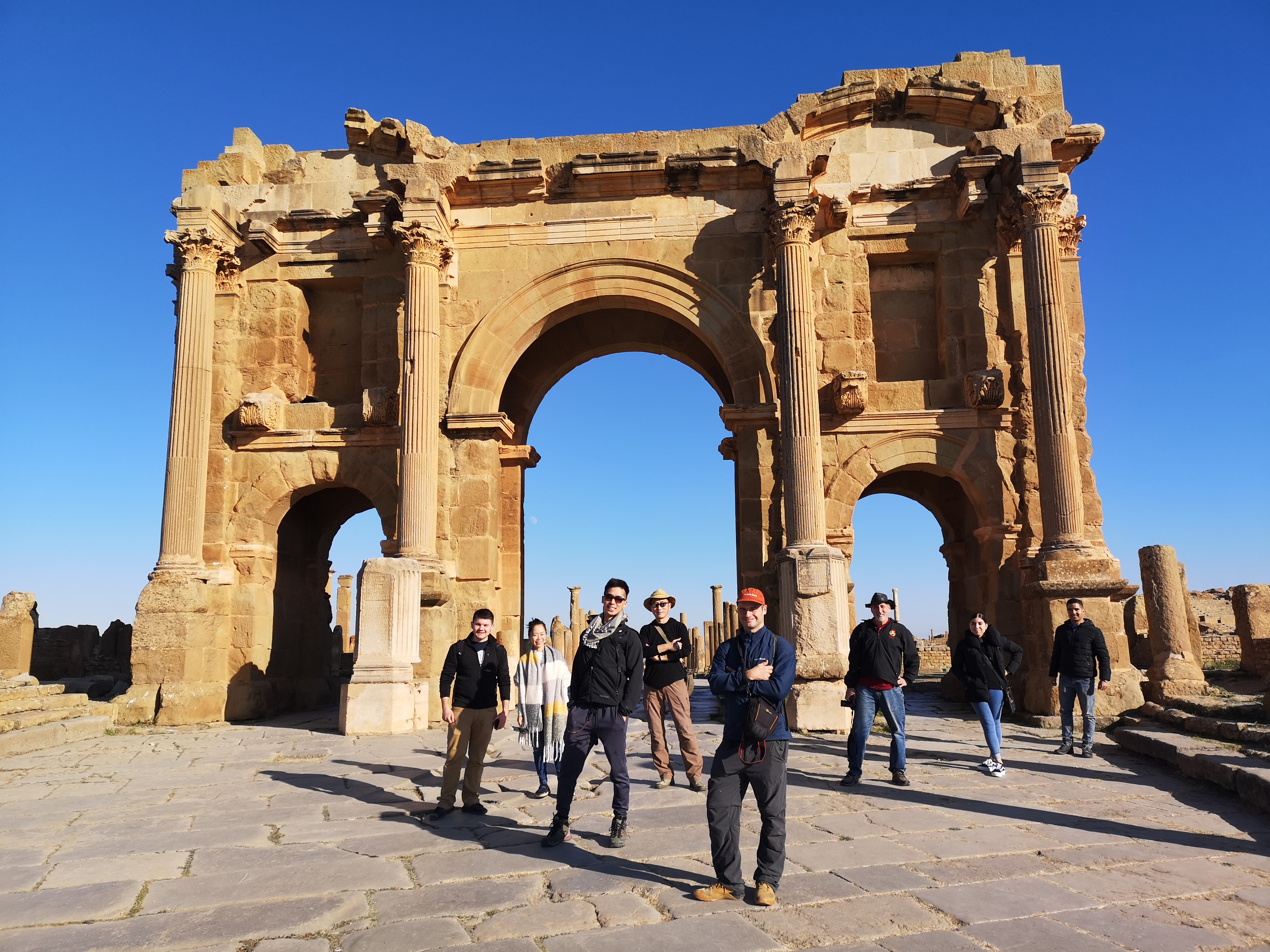 our group in front of the gate of Trajan