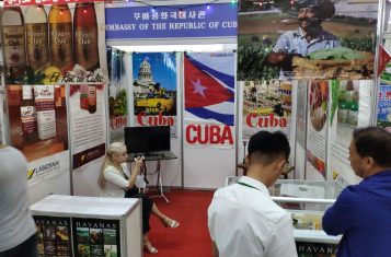 Cuba's booth at a North Korean exhibtion