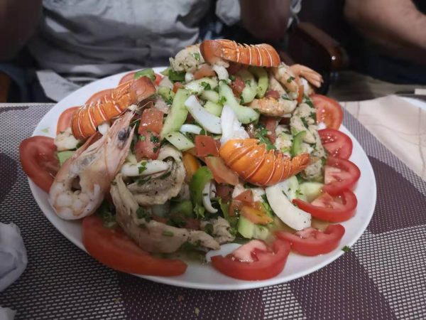 Seafood salad at NDB Ice Cafe in Nouadhibou