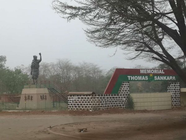 The statue of Thomas Sankara, yet to be unveiled, in Ougadougou, Burkina Faso