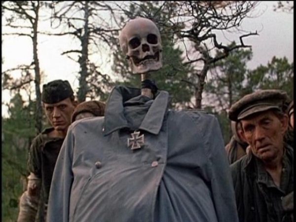 Skeleton of a nazi in the movie Come and See